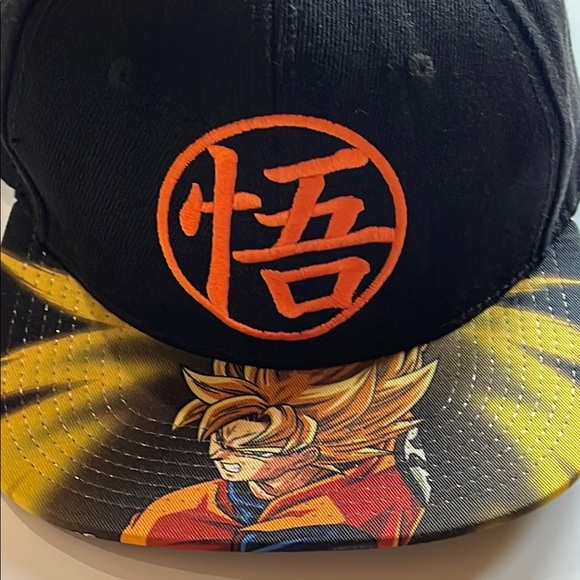 Dragon Ball Z GOKU Kanji Super Saiyan Snapback Flat Brim Hat - Picture 1 of 7